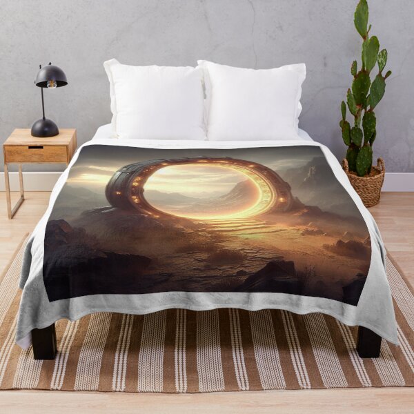 Item preview, Glowing Half-Open Portal – Empty Gateway Fantasy Sci-Fi Art designed and sold by ashokreddy343.