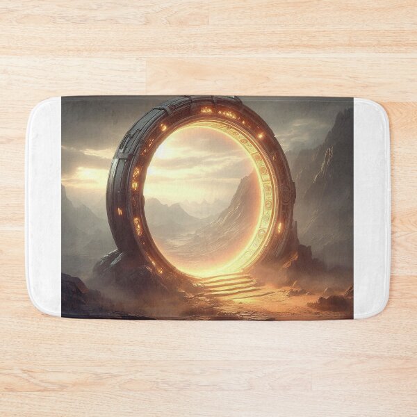 Item preview, Glowing Half-Open Portal – Empty Gateway Fantasy Sci-Fi Art designed and sold by ashokreddy343.