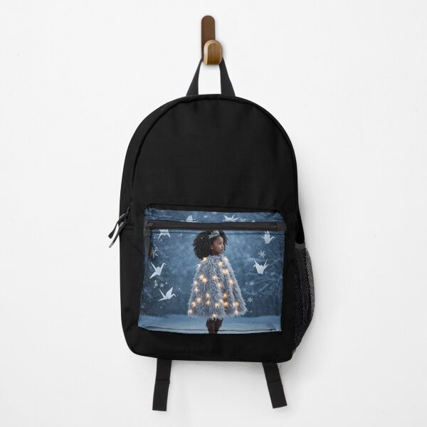 Item preview, Elegant Black Girl in a Snowy Dreamscape with Origami Birds designed and sold by Afrobood.