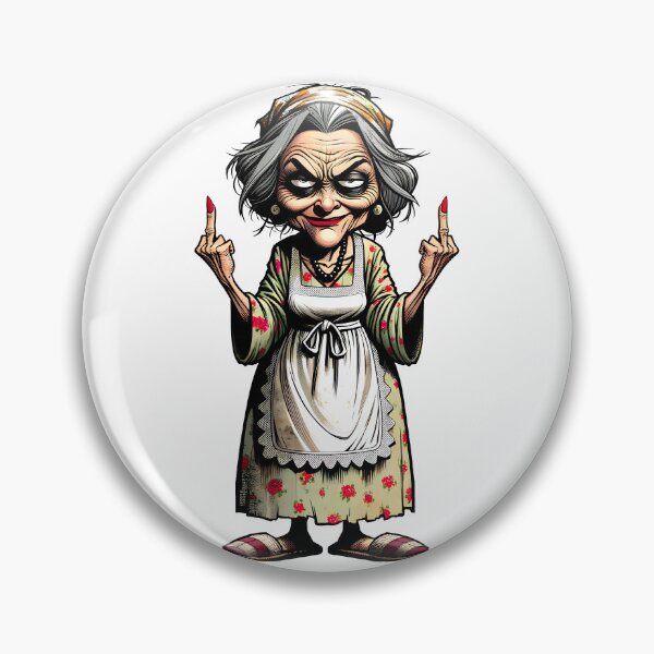 Item preview, old lady giving the finger designed and sold by HolaJosephina.