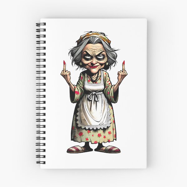 Item preview, old lady giving the finger designed and sold by HolaJosephina.
