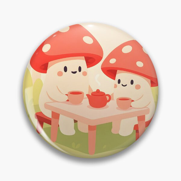 Item preview, Mushroom Tea Talk – Two Cute Funghi Chatting in the Woods with Telepathy Quote designed and sold by EmeraldeaArt.