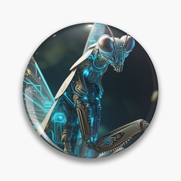 Item preview, Cyber Praying Mantis Art – Futuristic Robotic Insect Print designed and sold by Esterlane.
