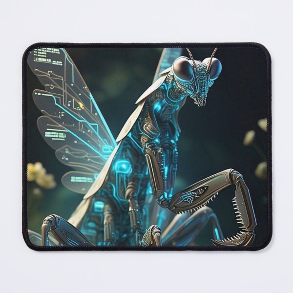 Item preview, Cyber Praying Mantis Art – Futuristic Robotic Insect Print designed and sold by Esterlane.