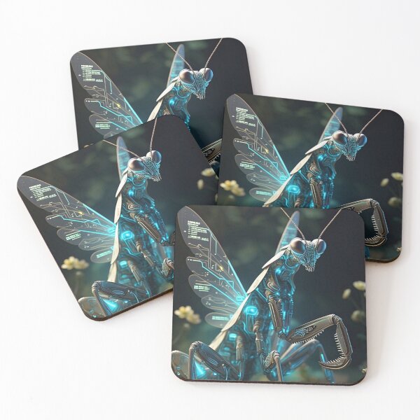 Item preview, Cyber Praying Mantis Art – Futuristic Robotic Insect Print designed and sold by Esterlane.