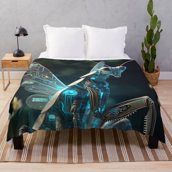 Item preview, Cyber Praying Mantis Art – Futuristic Robotic Insect Print designed and sold by Esterlane.