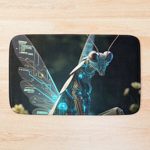 Item preview, Cyber Praying Mantis Art – Futuristic Robotic Insect Print designed and sold by Esterlane.