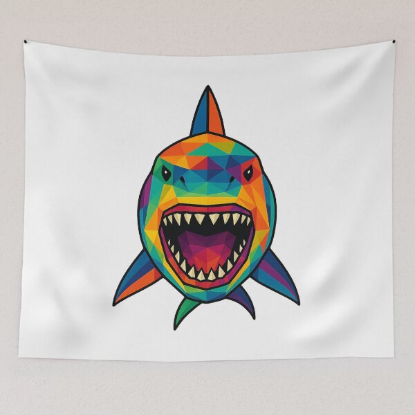Item preview, Prismatic Jaws Shark Front designed and sold by TheWonkyEaselCo.