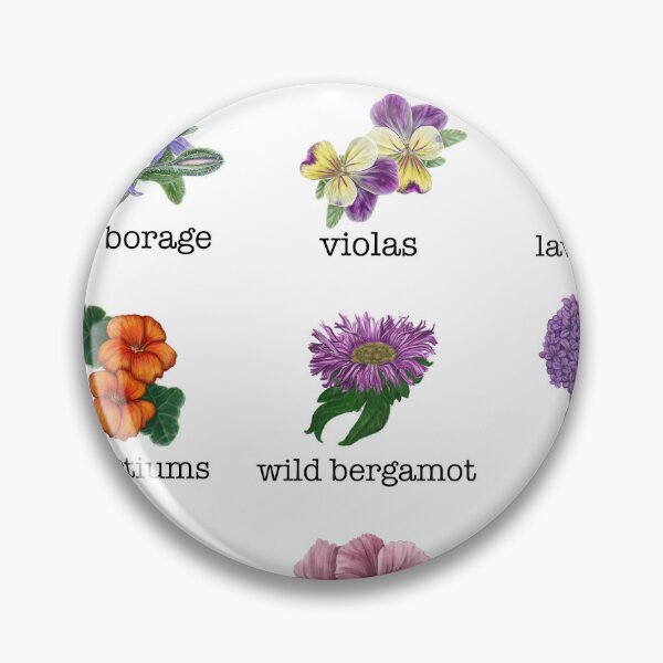 Item preview, Edible flower chart designed and sold by Veganheathen.