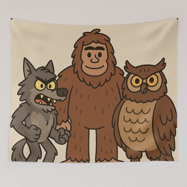Item preview, Bigfoot, Owlbear and Yeti 02 designed and sold by AIfolklore.