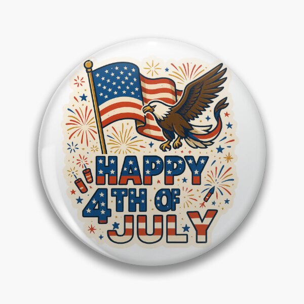 Item preview, Happy 4th of July  Sticker - Patriotic American Flag Fireworks Eagle Design designed and sold by Kuldeep575.