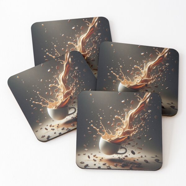 Item preview, Floating Coffee Spill – Invisible Cup Surreal Art Design designed and sold by ashokreddy343.