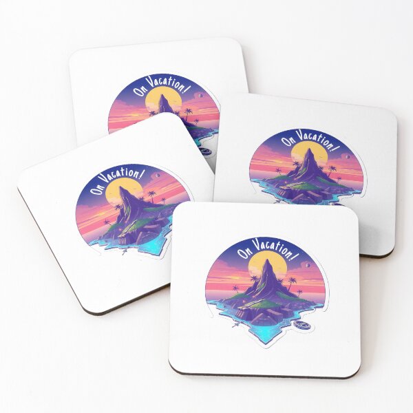 Item preview, On Vacation - Tropical Island Sunset Dream – Vaporwave Aesthetic Mountain Design designed and sold by Sunny Rathor.
