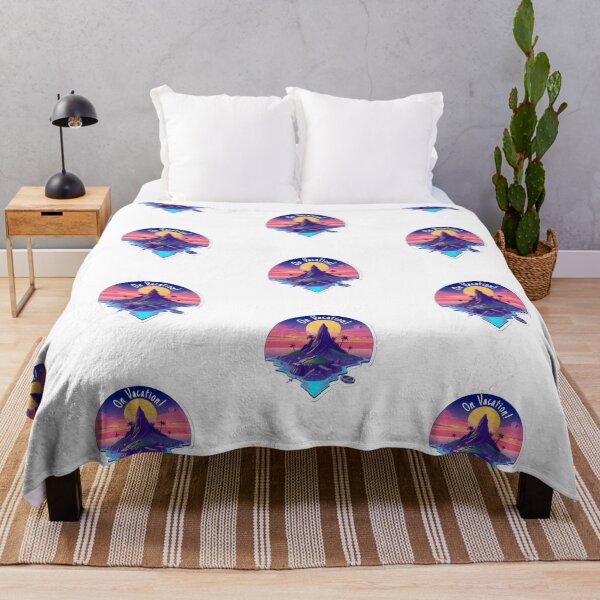 Item preview, On Vacation - Tropical Island Sunset Dream – Vaporwave Aesthetic Mountain Design designed and sold by Sunny Rathor.