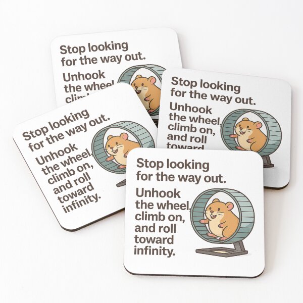 Item preview, Motivational Hamster Quote – Unhook the Wheel and Roll to Infinity designed and sold by Piesseportrait.