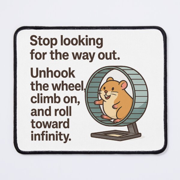 Item preview, Motivational Hamster Quote – Unhook the Wheel and Roll to Infinity designed and sold by Piesseportrait.