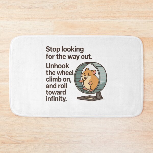 Item preview, Motivational Hamster Quote – Unhook the Wheel and Roll to Infinity designed and sold by Piesseportrait.