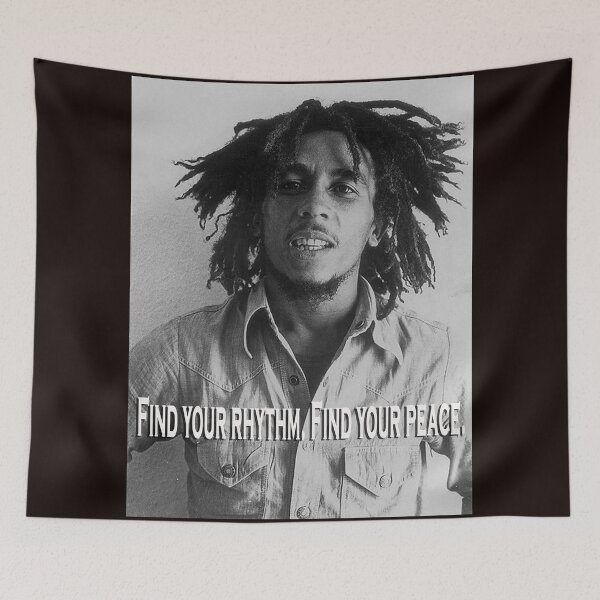 Item preview, Find your rhythm. Find your peace: Bob Marley – The Icon of Positive Vibration designed and sold by VintageManiac.