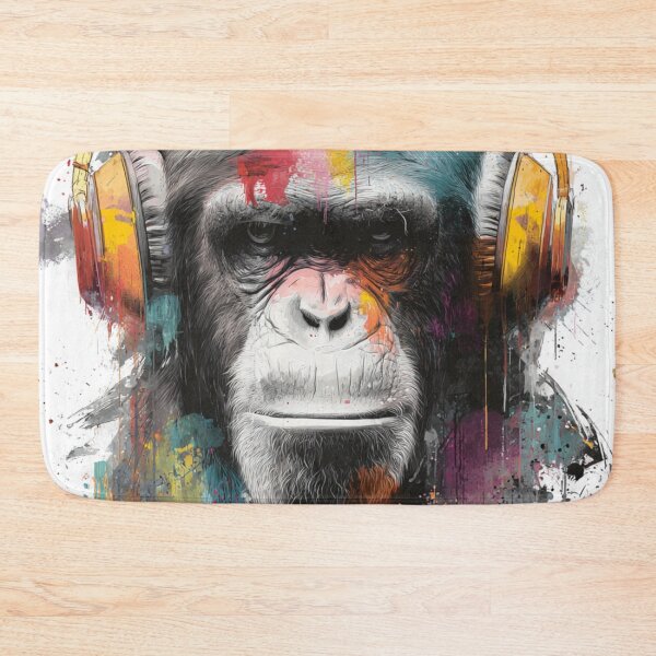 Item preview, DJ Monkey Business Ape With Gold Headphones designed and sold by GrinGalore.
