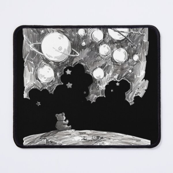 Item preview, Cute little bear is sitting under the stars. Pencil art. designed and sold by SanchillShop.