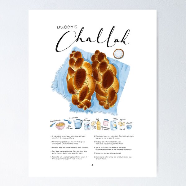 Bubby's Challah Recipe Print Poster