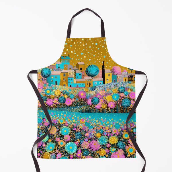 Item preview, Golden Sky with Pink and Turquoise Flowers designed and sold by Neika Shimm Designs.