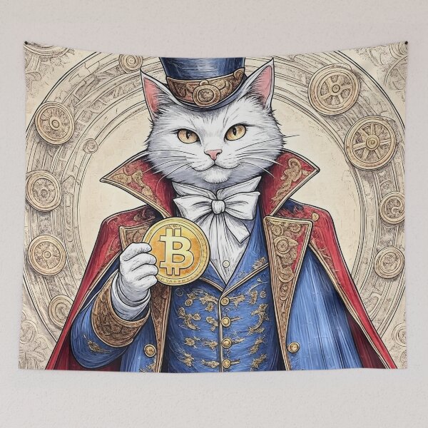 Item preview, Mystical Bitcoin Puss Enchanter designed and sold by PokusDiplodokus.