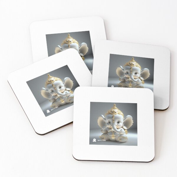 Item preview, White baby Ganesh  designed and sold by Online Art and design .