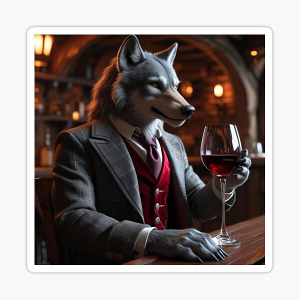 Wolf Drinking Coffee Stickers for Sale | Redbubble