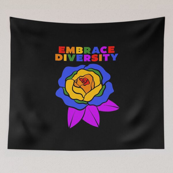 Item preview, Embrace Diversity Rainbow Flower Art designed and sold by Darderdoor.