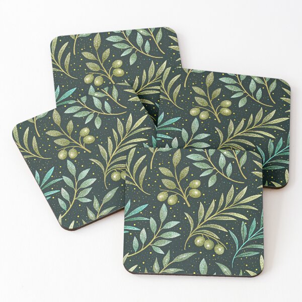 Item preview, Elegant Olive Branch Glitter Pattern designed and sold by EMA Studio.