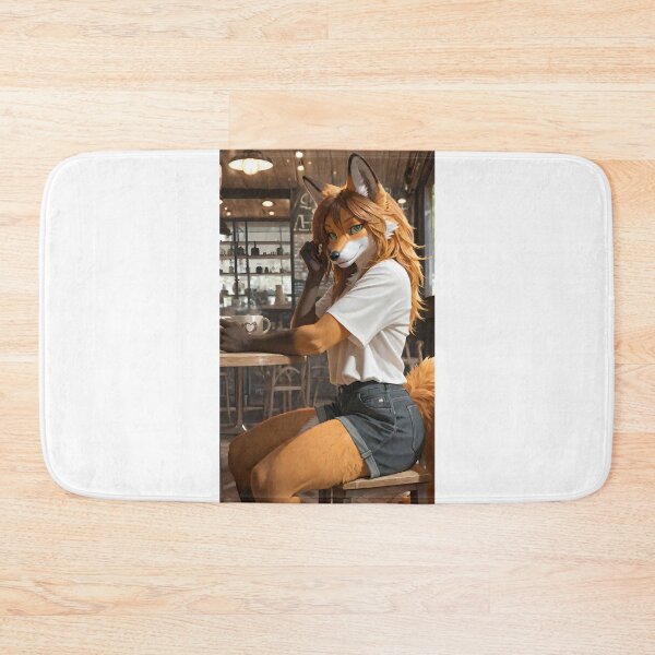 Item preview, Furry fox anthro cafe sticker designed and sold by penzone.