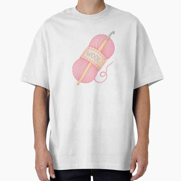 Item preview,  Cute Pink Yarn and Crochet Hook Illustration for Yarn Lovers designed and sold by Stitch & Thread Studio.