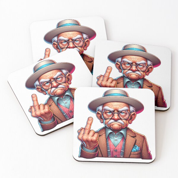 Item preview, grandpa showing rude finger designed and sold by HolaJosephina.