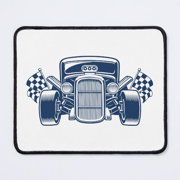 Item preview, Retro Hot Rod with Checkered Flags designed and sold by the-craft-shop.
