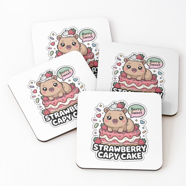 Item preview, Strawberry Capy Cake Sticker – Cute Chibi Capybara on Strawberry Shortcake | Kawaii Dessert Pun Art designed and sold by Nuist25.