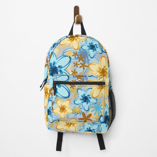 Item preview, Floral Fabric Pattern Blue Yellow Seamless Repeat designed and sold by Sharon Schwalbe.