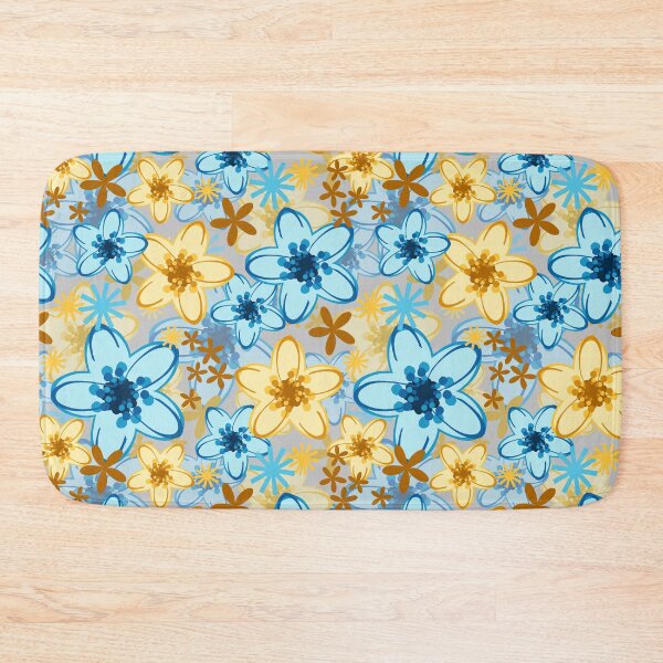 Item preview, Floral Fabric Pattern Blue Yellow Seamless Repeat designed and sold by Sharon Schwalbe.
