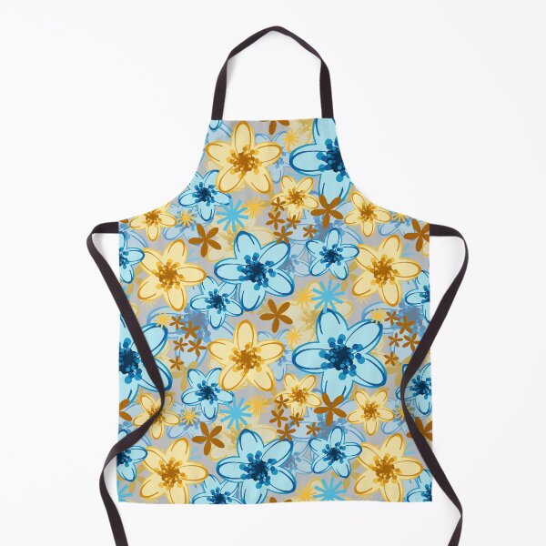Item preview, Floral Fabric Pattern Blue Yellow Seamless Repeat designed and sold by Sharon Schwalbe.