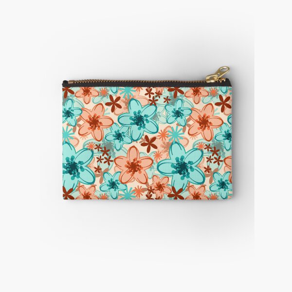 Item preview, Peach and Teal Floral Fabric Pattern Seamless Repeat designed and sold by Sharon Schwalbe.