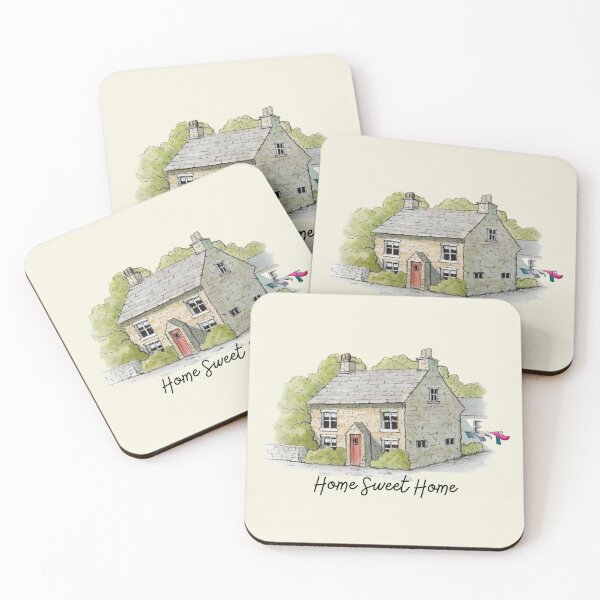 Item preview, Home Sweet Home with Cottage, Laundry, Watercolor designed and sold by JoyfulWhimsy.