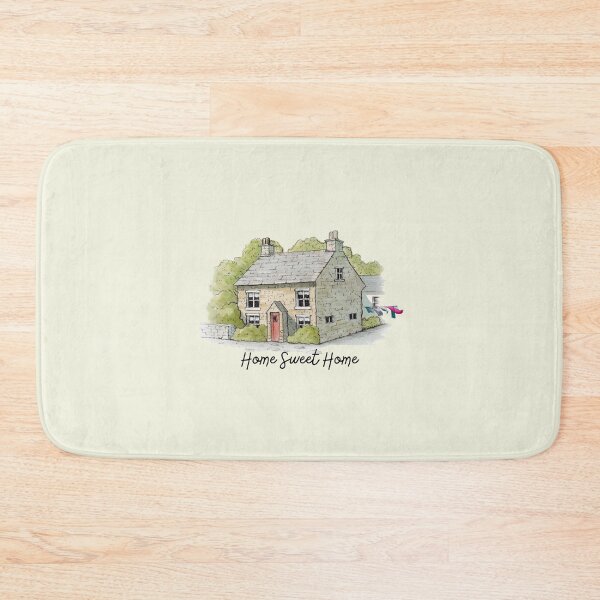 Item preview, Home Sweet Home with Cottage, Laundry, Watercolor designed and sold by JoyfulWhimsy.