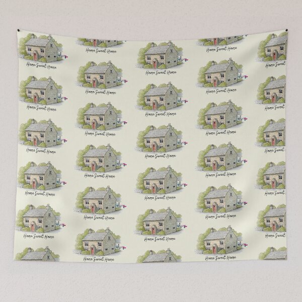 Item preview, Home Sweet Home with Cottage, Laundry, Watercolor designed and sold by JoyfulWhimsy.