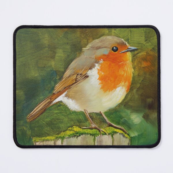 Item preview, European Robin on a Wooden Fence designed and sold by Yuliya Brush.