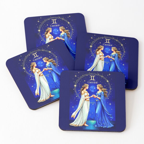 Item preview, Celestial Gemini Twins Beneath a Starry Sky designed and sold by Marymarice.