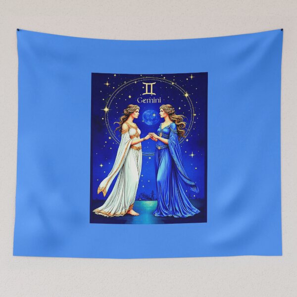 Item preview, Celestial Gemini Twins Beneath a Starry Sky designed and sold by Marymarice.