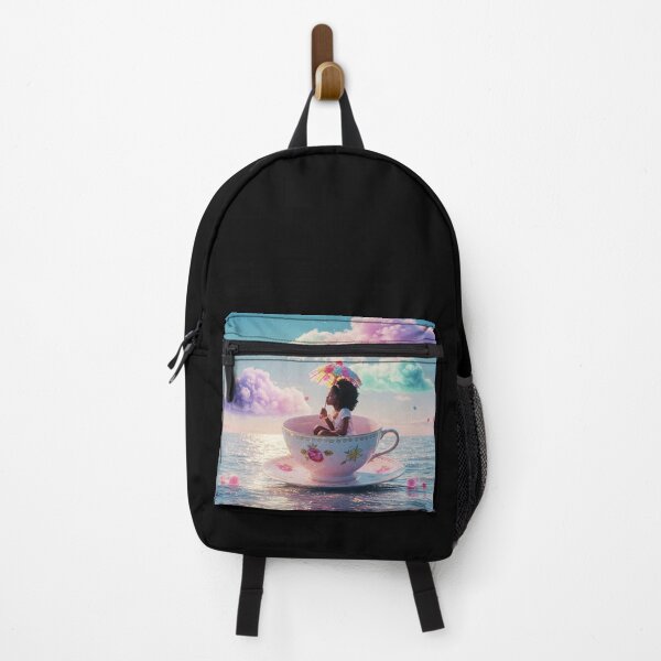 Item preview, Black Girl in a Giant Teacup Floating on a Dreamy Sea designed and sold by Afrobood.