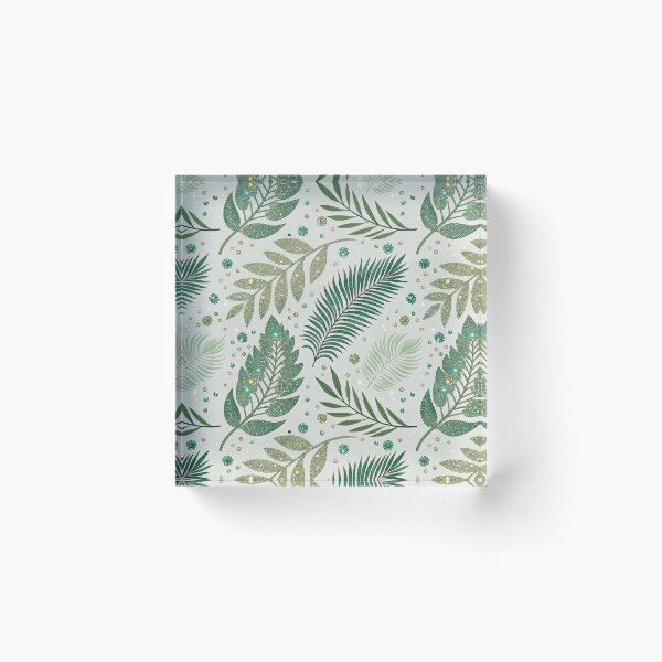 Item preview, Tropical Glitter Leaves on Gray designed and sold by EMA Studio.