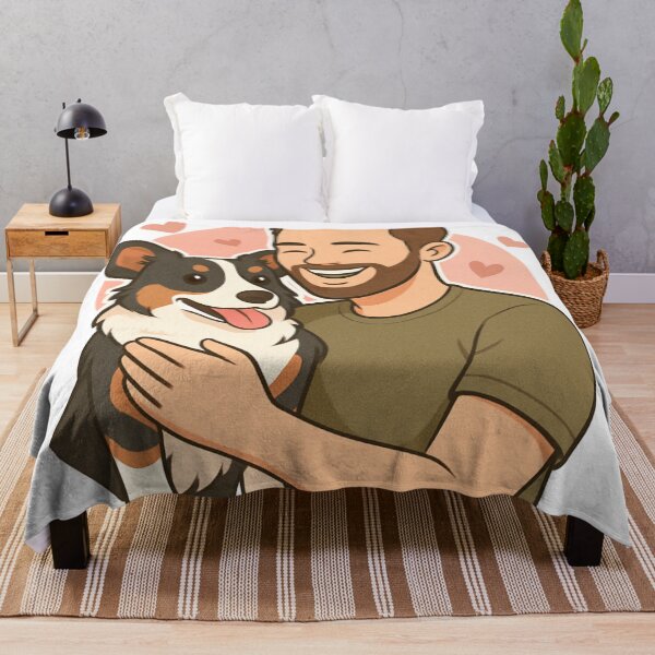 Item preview, Tail of Friendship: Man & Cardigan Welsh Corgi Cartoon designed and sold by GoodyPaws.
