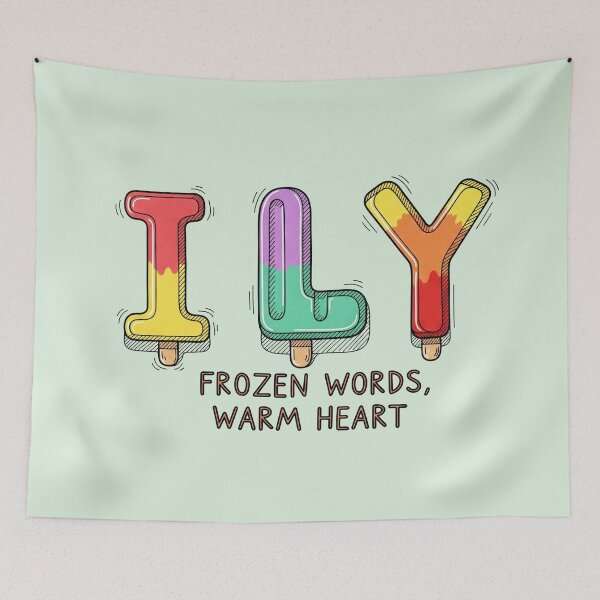 Item preview, ILY Frozen Words Warm Heart designed and sold by Owcomm.